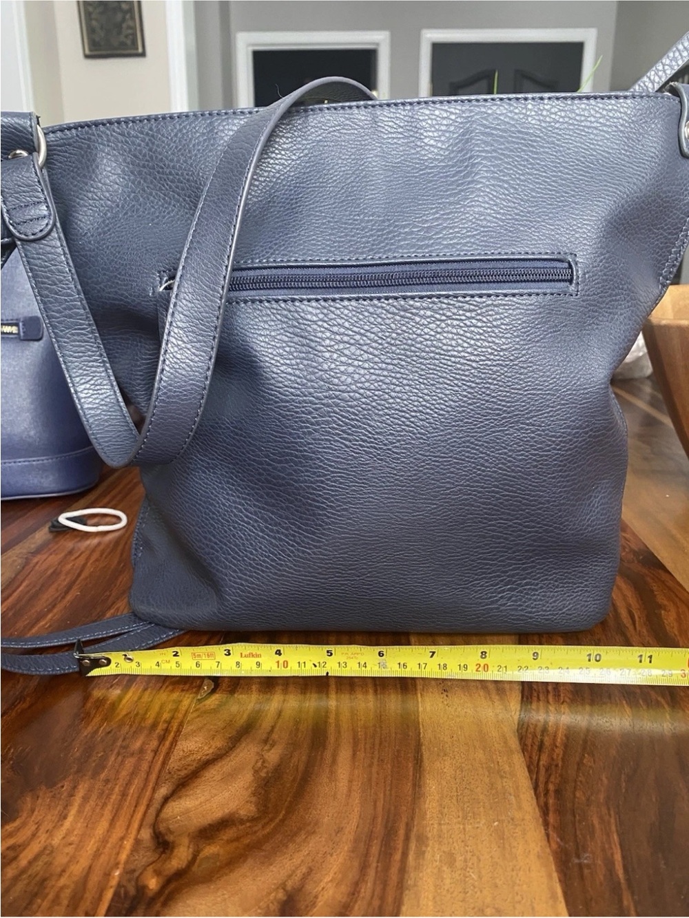 Roots. Vintage Navy Leather Crossbody Tote Bag